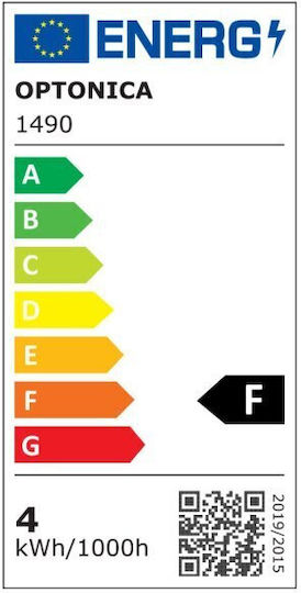 Optonica LED Bulb 4W 98mm for Socket E14 and Shape C35 Warm White 400lm