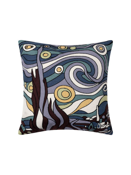 Silk Fashion Decorative Pillow Case Πολύγαζο from 100% Cotton 95 45x45cm.