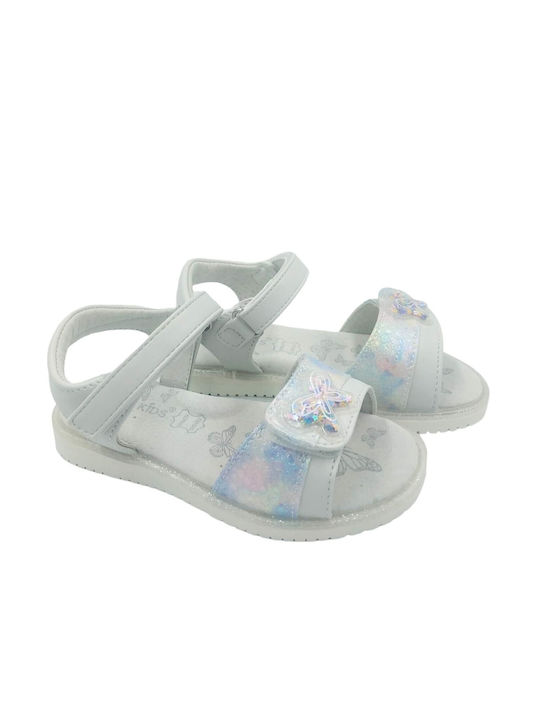 IQ KIDS Kids' Anatomical Sandal Girl Butterfly LINETE-170 White