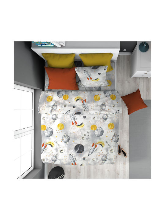 Dimcol Σετ Ημίδιπλα Spaceship 187 Grey 160x240cm