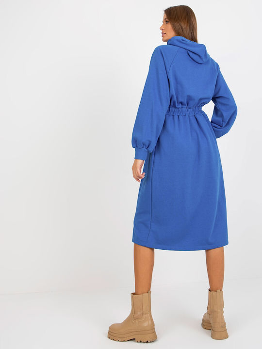 Relevance Midi Dress with Hood Dark Blue