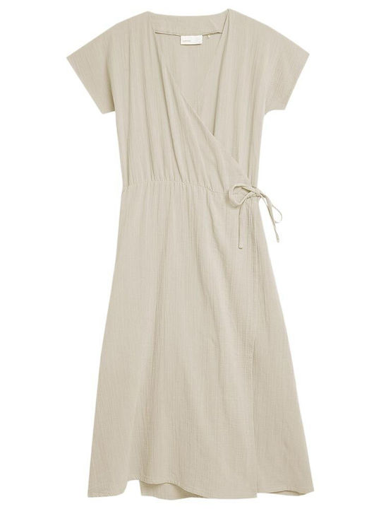 Summer Midi Dress Wrap Beige