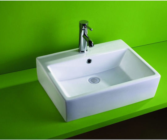 Ceramita F691 Надеждна мивка Порцелан 53x41x15см Бял Ceramita F691 Надеждна мивка Порцелан 53x41x15см Бял