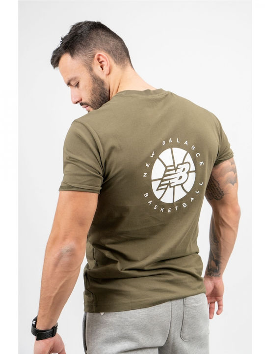 New Balance Ανδρικό T-shirt Πράσινο με Στάμπα