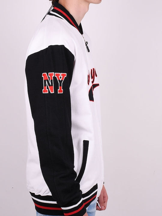 Varsity jacket college style New York White