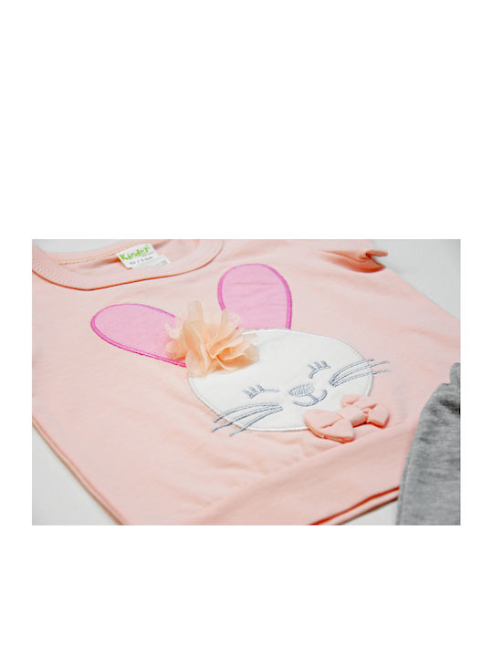 Baby Set "Bunny" Salmon/Grey