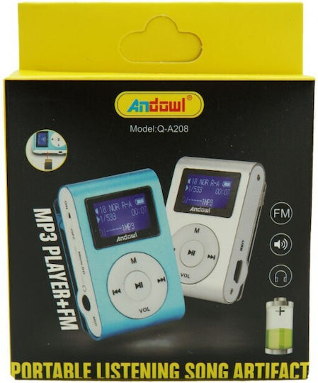 Andowl Q-A208 MP3 Player (8GB) with LCD Screen Blue