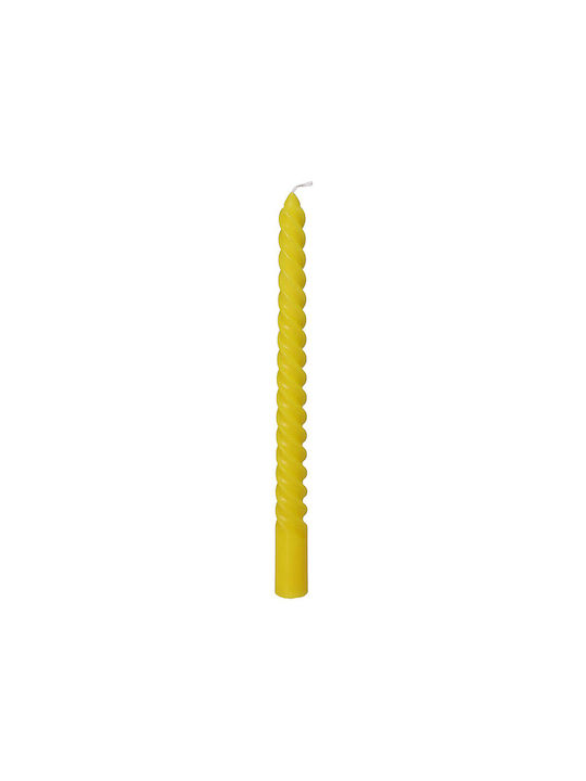 Zaros Decorative Candle Taper Yellow 26cm 4pcs