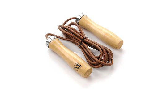 Live Up Leather Adjustable Jump Rope with Ball Bearings Brown Β-3121 2.75m