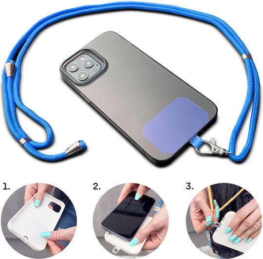 Hurtel Stylish Cord Λουράκι Λαιμού για Κινητά Black / White