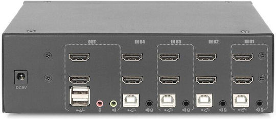 Digitus 4-Port Dual-Display 4K HDMI DS-12883 KVM & Data Switch