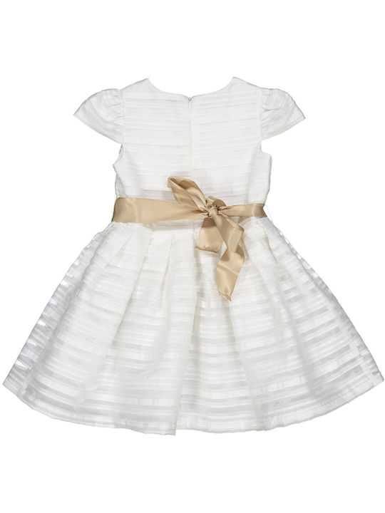 Children's dress with ecru belt for girls (4-8 years)