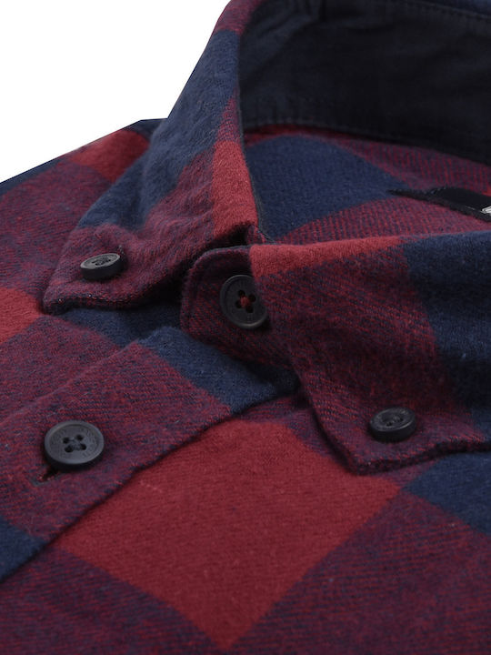 Button Down Modern Fit Shirt in Checkered Basefield Burgundy COTTON BUTTON - DOWN CHECK ALL DAY