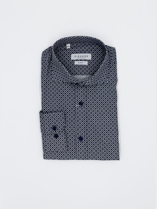 CASTELLO - SLIM FIT SHIRT 022-8117-580 Firenze - BLUE