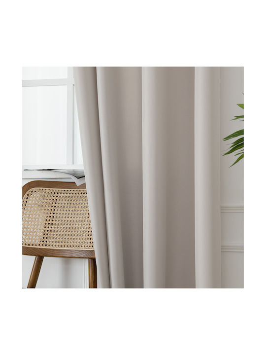 Beauty Home Κουρτίνα με Τρουκς Effect 8443 Εκρού 140x270εκ.
