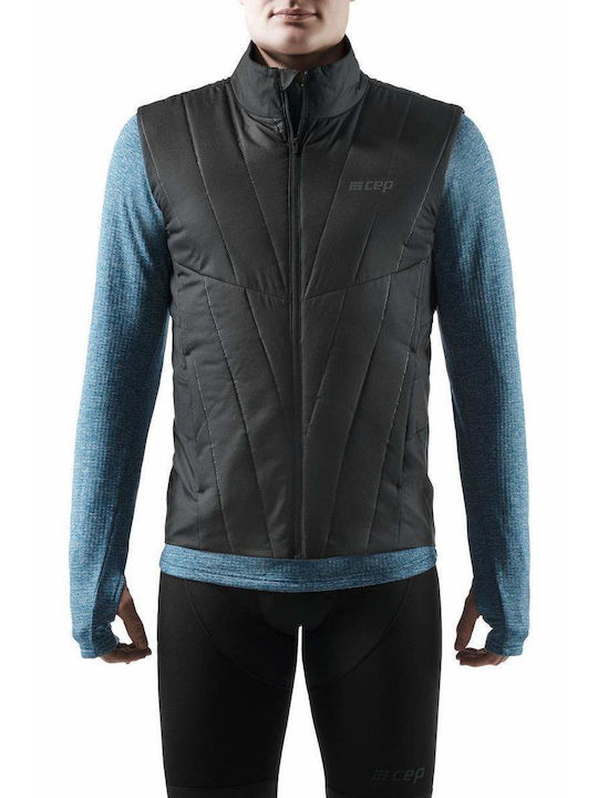 Men's Windproof CEP Winter Laufweste Schwarz