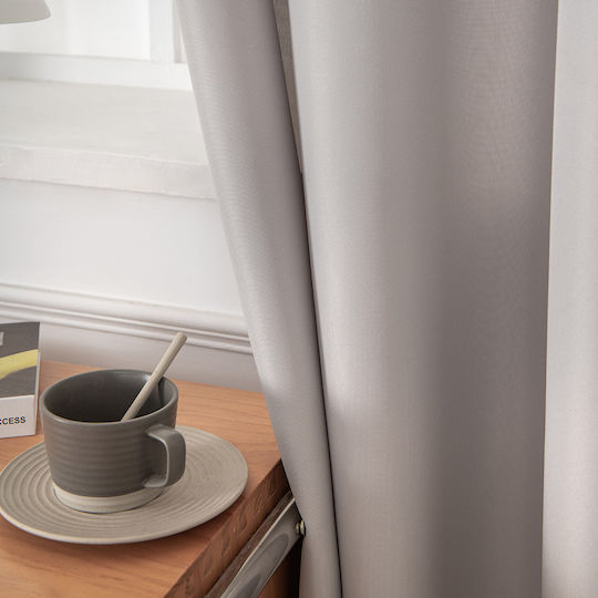 Beauty Home Перде с Копчета Effect 8443 Сребристо 140x270см