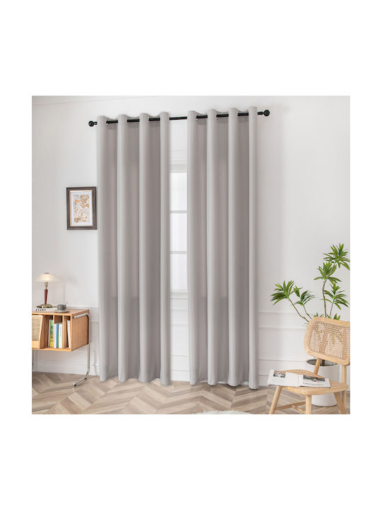 Beauty Home Перде с Копчета Effect 8443 Сребристо 140x270см