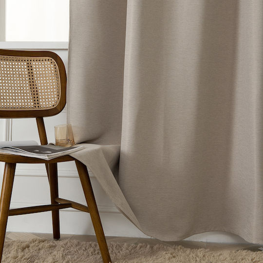 Beauty Home Blackout Curtain with Grommets Glare 8444 Beige 140x270cm