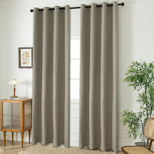 Beauty Home Glare 8444 Затъмняващи с Копчета Пясъчни 140x270см