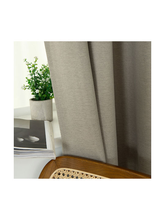Beauty Home Затъмняваща Пердета И Завеси С Копчета Glare 8444 Пясъчен Цвят 140x270см