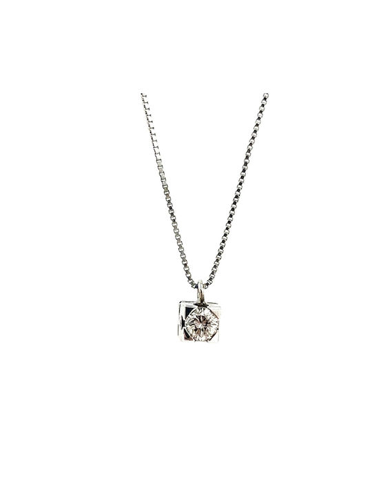 18K White Gold Monoblock Necklace with Diamonds