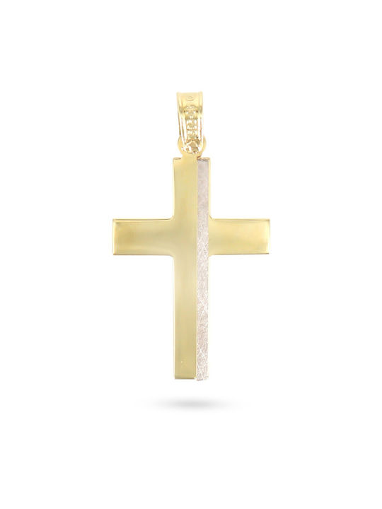 VITOPOULOS Kreuz Gelb-Weiß-Gold 14K