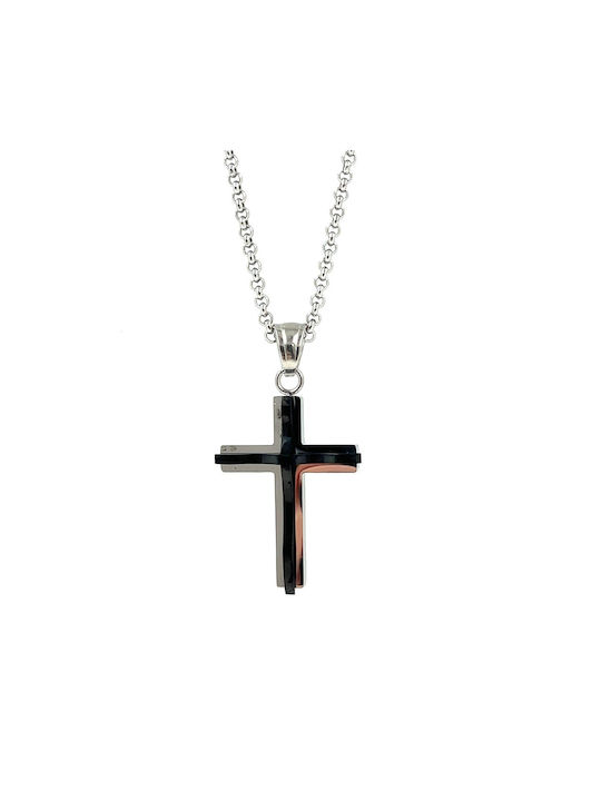 Men's Necklace With Cross Stainless Steel Necklace