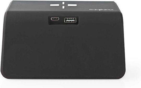 Nedis Ceas De Masă Digital Led Din Plastic Cu Ceas Deșteptător Și Încărcare Wireless Negru WCACQ30BK