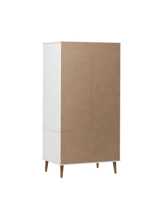 Doppeltür Kleiderschrank Molde Weiß 90x55x175cm