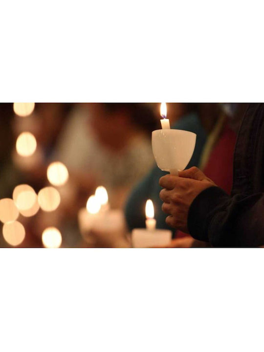 Easter Candle Round 28pcs White