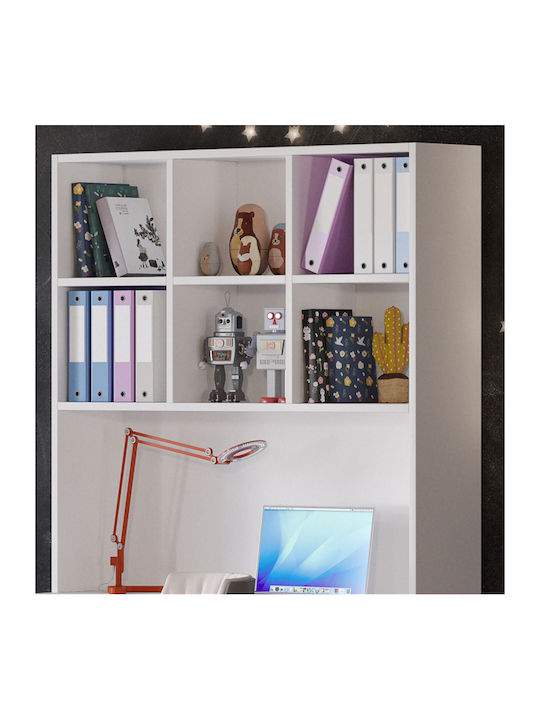 Kids Wooden Shelf Cosy White 118x30x120cm