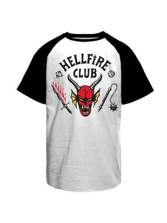 kirikoko T-shirt Stranger Things Hellfire Club Logo σε Λευκό χρώμα