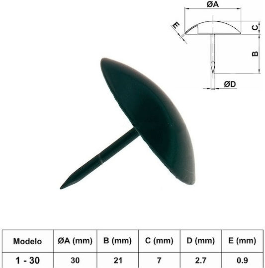Amig Decorative Nails Black 30mm