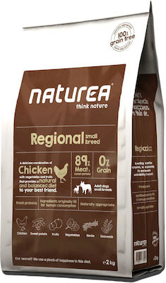 Naturea Regional Small 2kg Ξηρά Τροφή χωρίς Σιτηρά για Ενήλικους Σκύλους Μικρόσωμων Φυλών με Κοτόπουλο