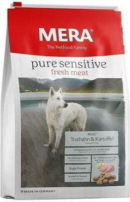 Meradog Pure Sensitive Fresh Meat Adult 12.5kg Dry Food Grain Free for Adult Dogs with Turkey and Potatoes