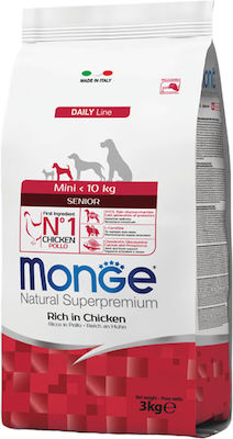 Monge Daily Line Mini 3kg Dry Food for Adult Dogs of Small Breeds with Chicken