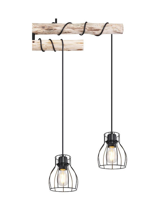 Globo Lighting Mina Pendant Light Black Grid for 4 Bulbs E27 90x14x100cm