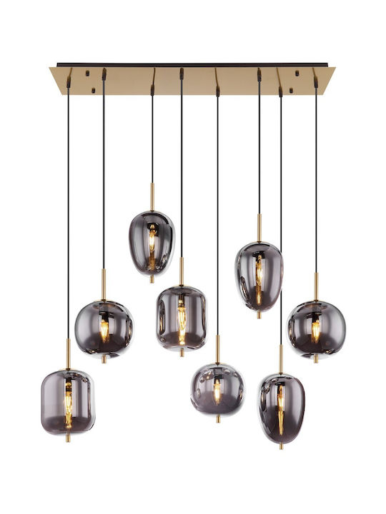 Globo Lighting Blacky I Suspendat Candelabru Calea ferată pentru 8 Becuri E14, E.14 Negru