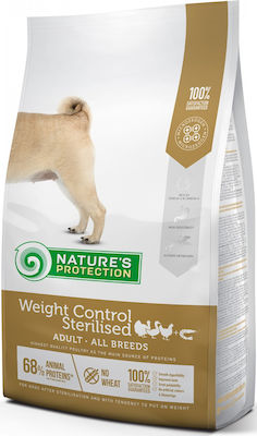 Nature's Protection Weight Control Sterilised Adult 4kg Hrană Uscată Dietă pentru Câini Adulți Sterilizați cu Porumb, Păsări de curte și Orez