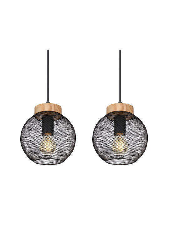 Globo Lighting Pablo Pendant Light Black Rail for 4 Bulbs E27 95x20x120cm