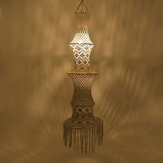 Inart Natural Pendant Light Beige 41x185cm