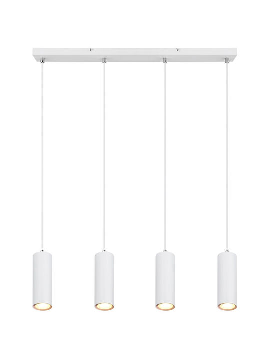 Globo Lighting Robby Pendant Chandelier Rail for 4 Bulbs GU10 White