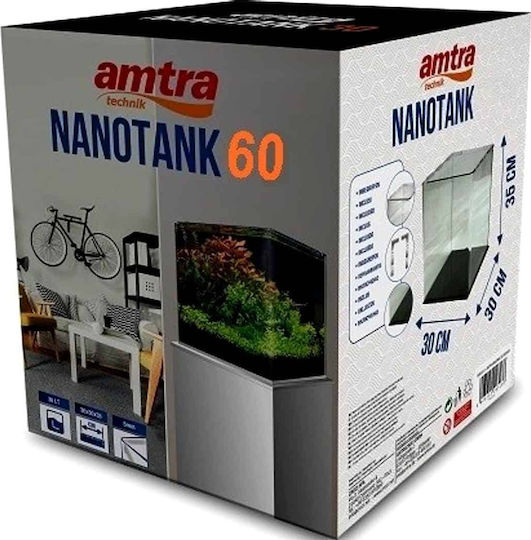 Croci Amtra Nanotank 60 Fish Aquarium Capacity 60lt with 38x38x43cm