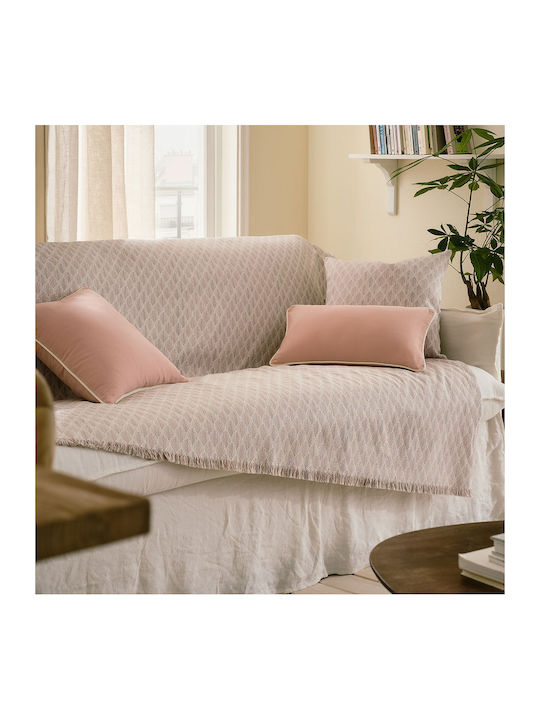 Gofis Home Three-Seater Sofa Throw 328/17 180x310cm 17 Dawn Pink