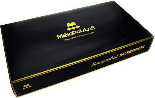 Manopoulos Handmade Backgammon Wooden with Checkers 48x48cm