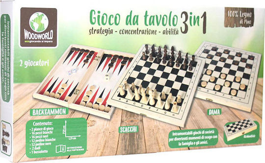 General Trade Backgammon/Schach /Dame mit Spielsteinen & Schachfiguren 29x29cm