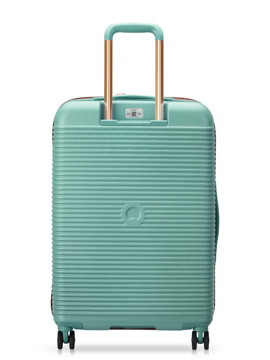 Delsey Freestyle Medium Hard Green Suitcase With 4 Wheels Height 66.5cm