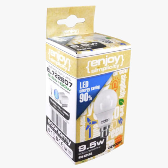 Elvhx Λάμπα LED 10.5W για Ντουί B22 και Σχήμα A60 Φυσικό Λευκό 1060lm