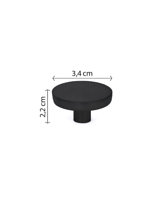 Import Hellas Metallic Furniture Knob 6090 Black Ø34mm